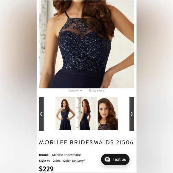 $229 NEW Morilee
 by Madeline Gardner Sz 10 Party Bridesmaid Wedding Dress Gown - Picture 15 of 16